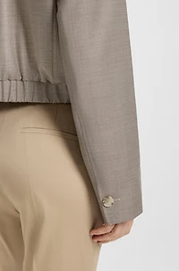 Stretch-wool jacket with sharkskin weave
