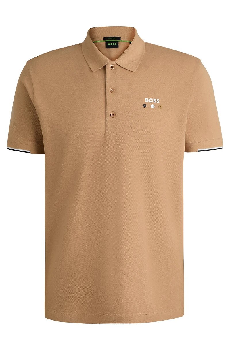 Active Paddy mercerized-cotton polo shirt with grid trims
