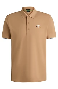 Active Paddy mercerized-cotton polo shirt with grid trims