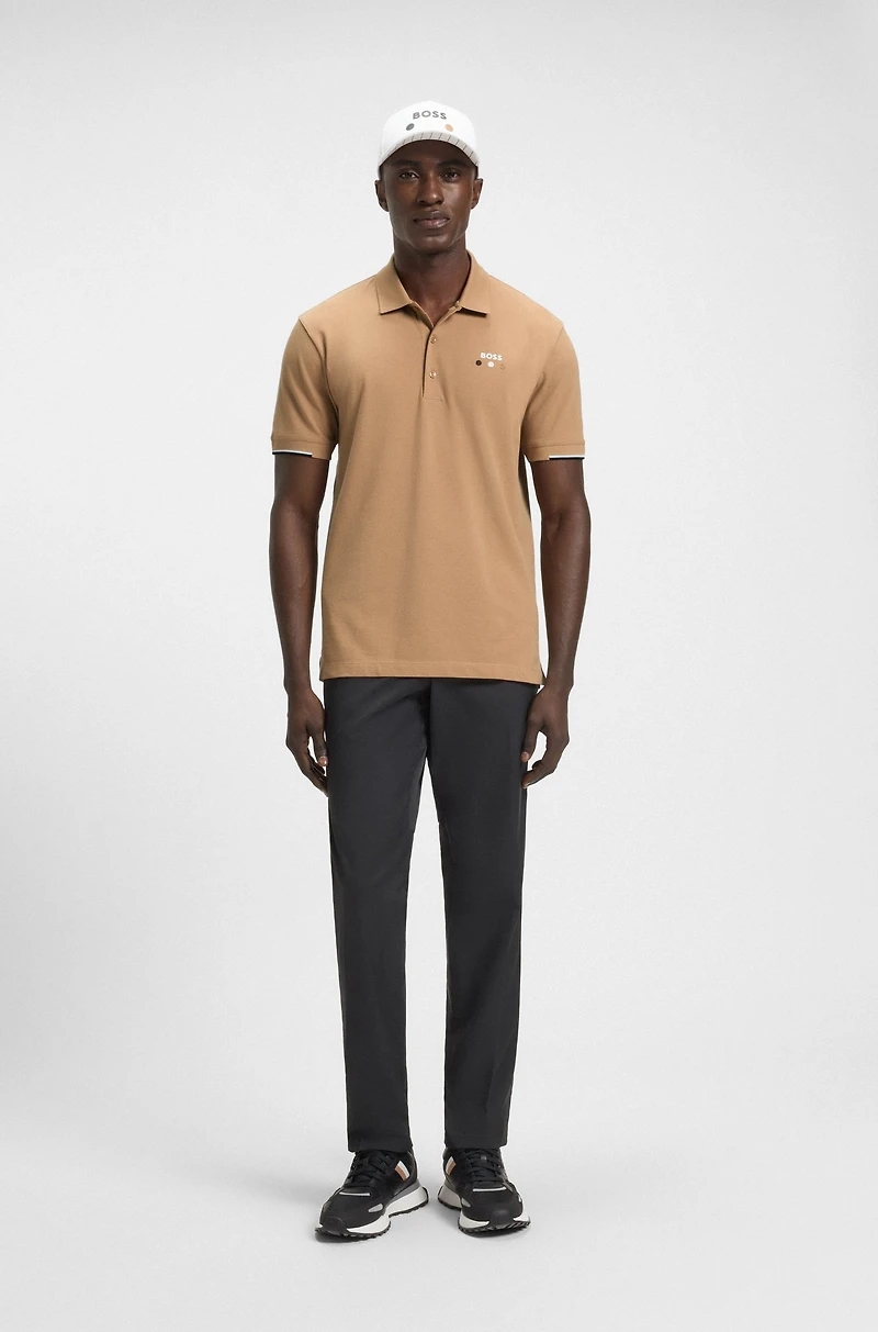 Active Paddy mercerized-cotton polo shirt with grid trims