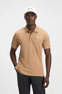 Active Paddy mercerized-cotton polo shirt with grid trims