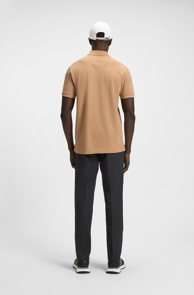 Active Paddy mercerized-cotton polo shirt with grid trims