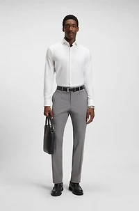 Slim-fit pants washable wool
