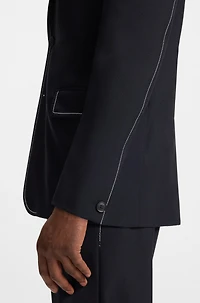 Relaxed-fit jacket wool with contrast stitching
