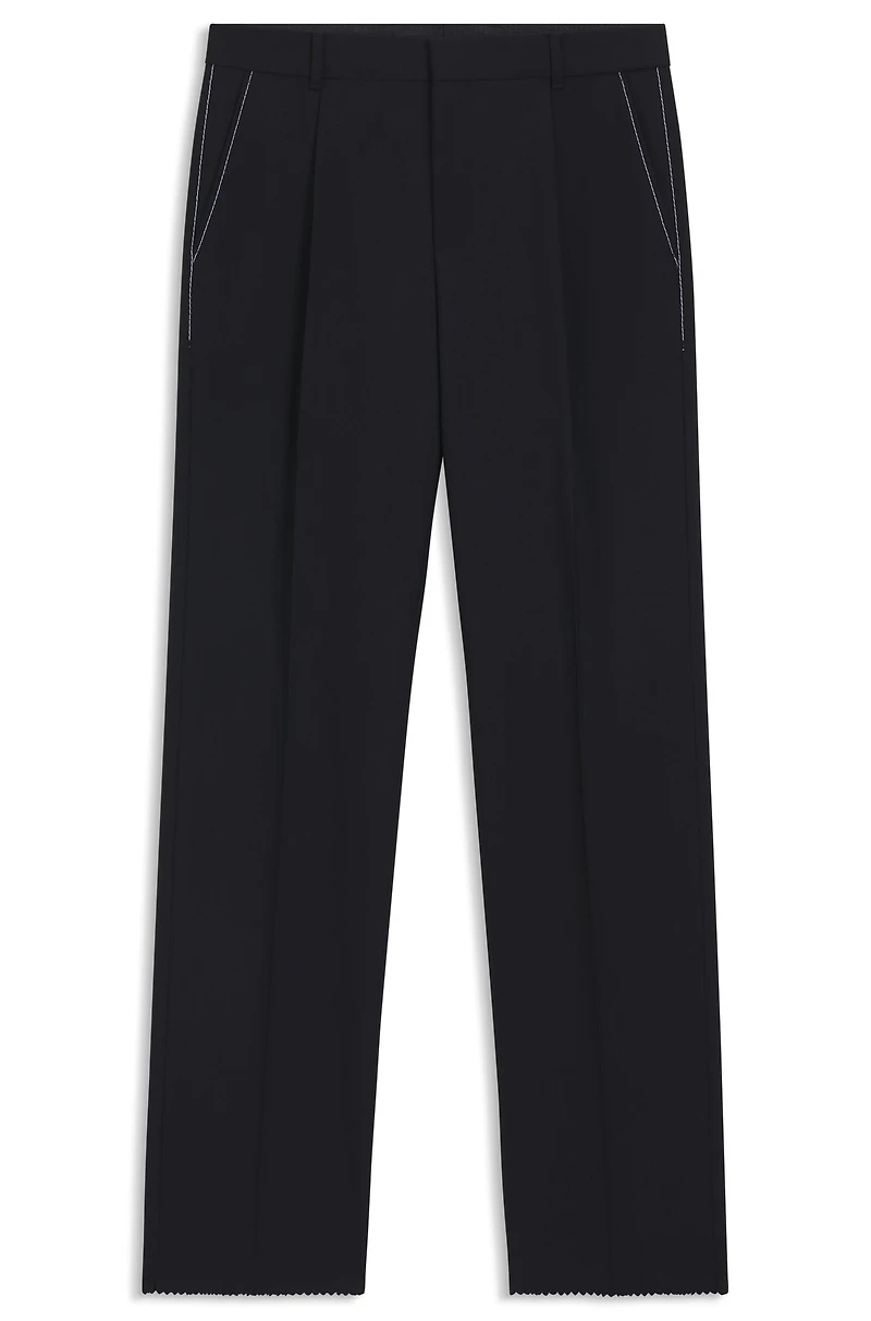 Relaxed-fit trousers melange wool