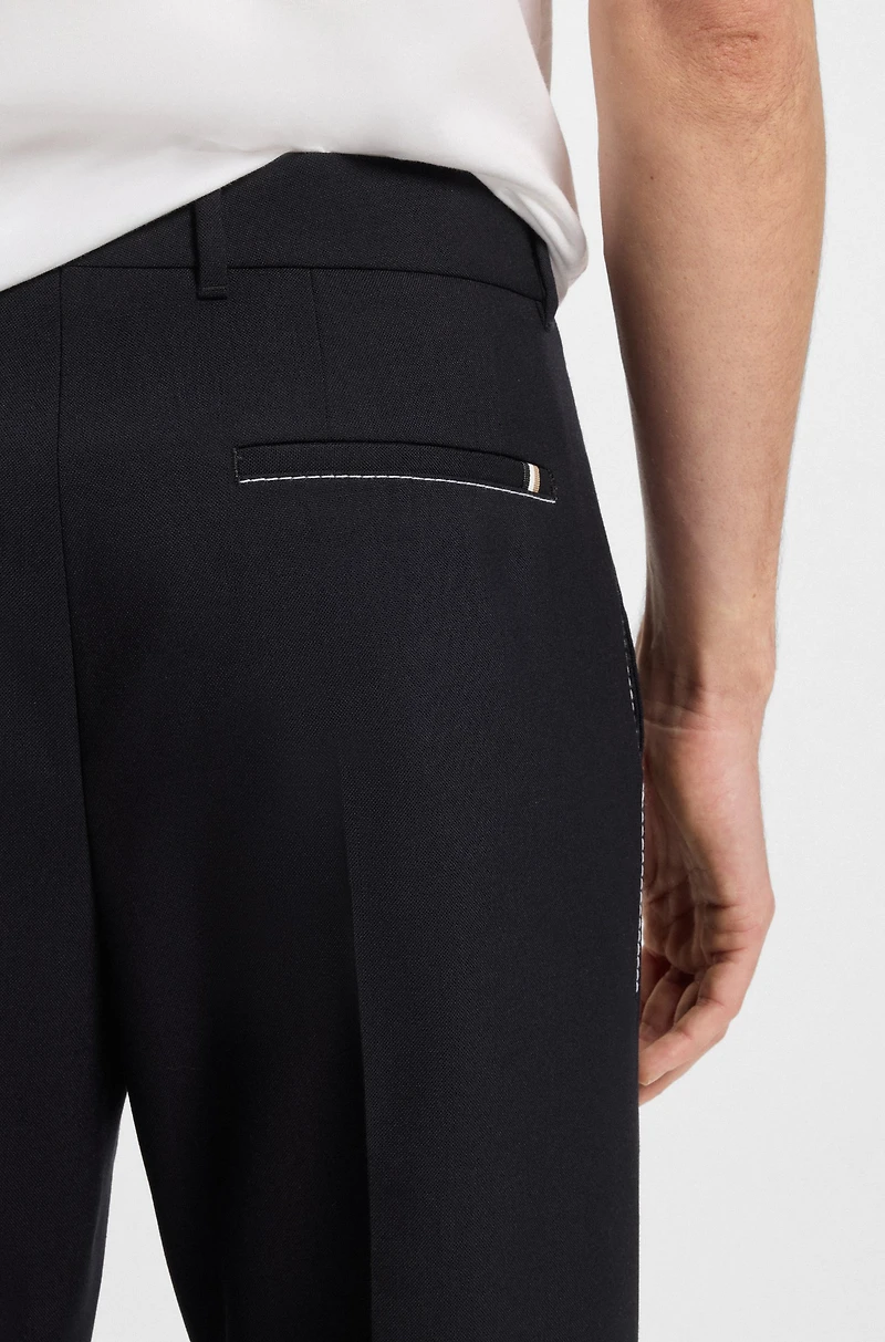 Relaxed-fit trousers melange wool