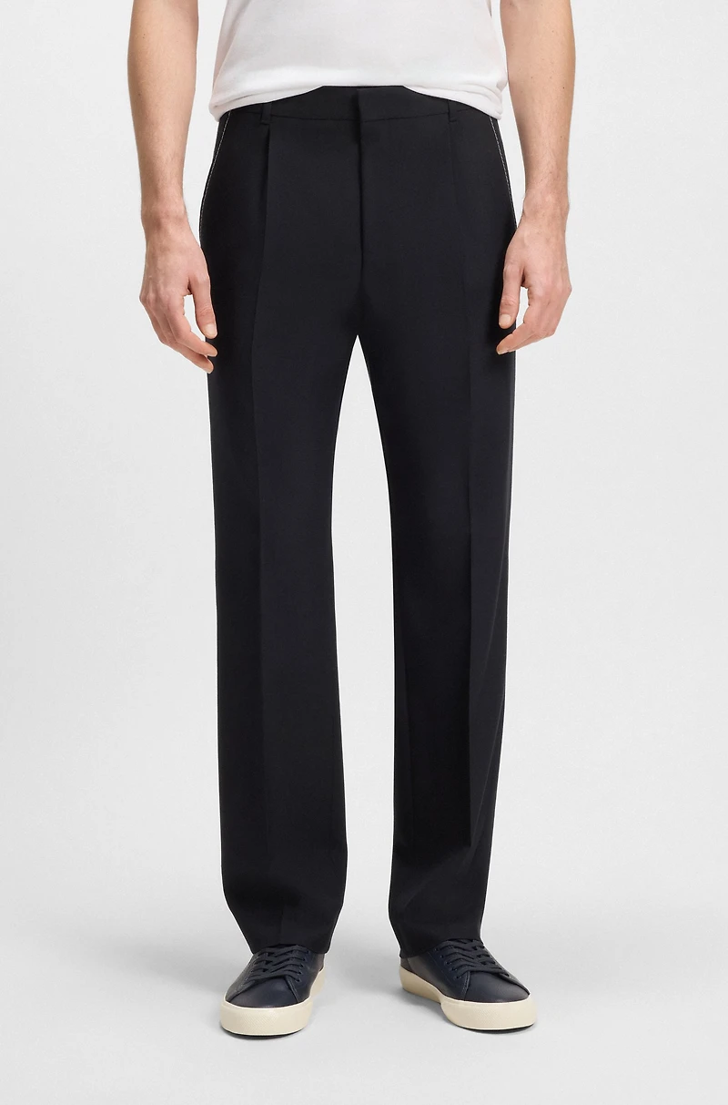 Relaxed-fit trousers melange wool