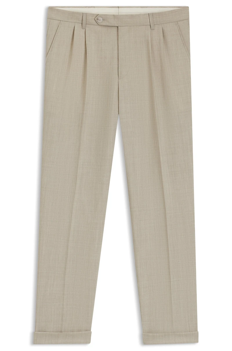 Regular-fit pants micro-patterned wool