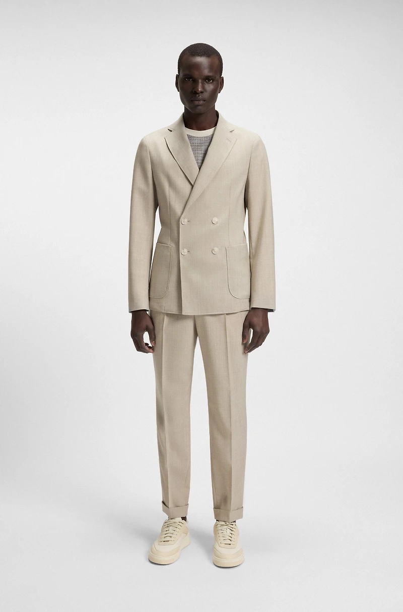 Regular-fit pants micro-patterned wool