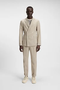 Regular-fit pants micro-patterned wool