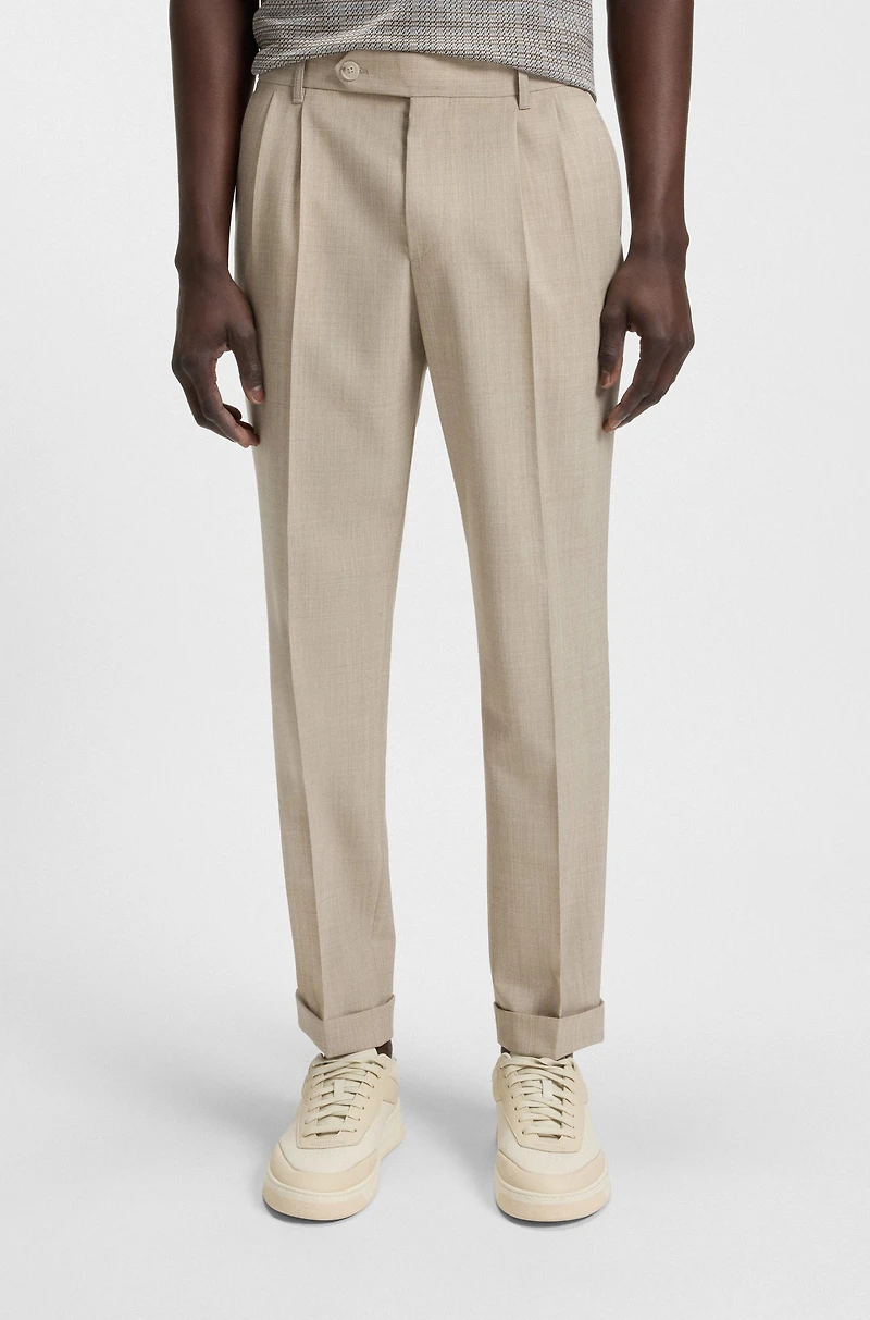 Regular-fit pants micro-patterned wool