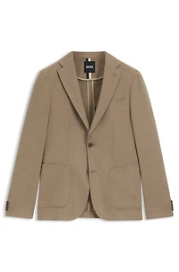 Slim-fit blazer micro-patterned comfort-stretch cloth