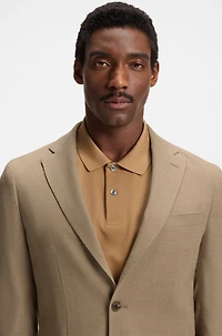 Slim-fit blazer micro-patterned comfort-stretch cloth