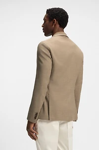 Slim-fit blazer micro-patterned comfort-stretch cloth