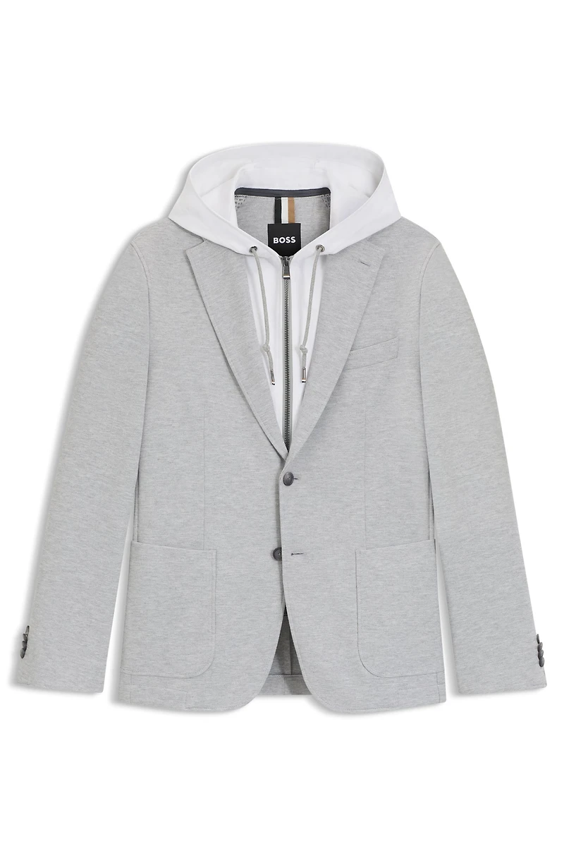 Slim-fit jacket with integrated hoodie