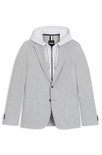 Slim-fit jacket with integrated hoodie