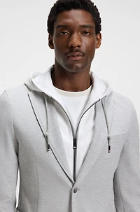 Slim-fit jacket with integrated hoodie
