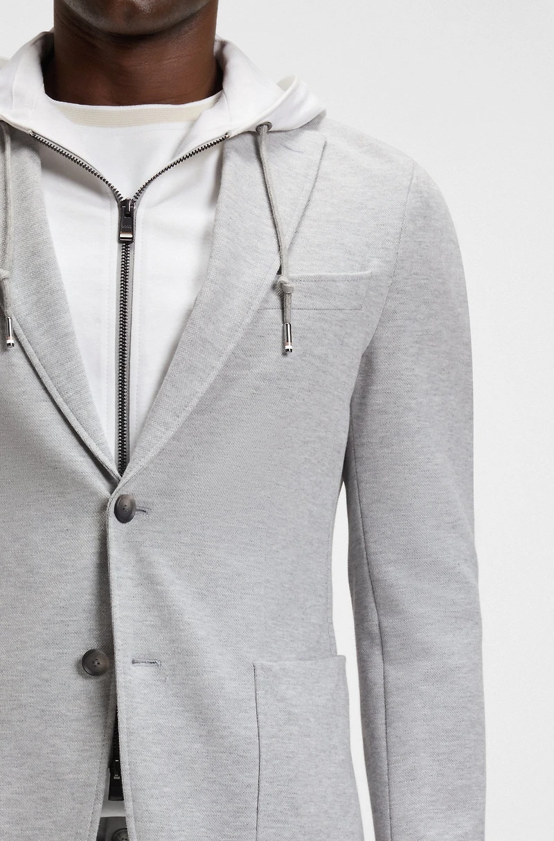 Slim-fit jacket with integrated hoodie