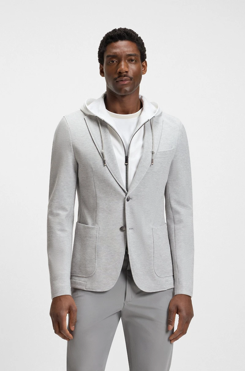 Slim-fit jacket with integrated hoodie