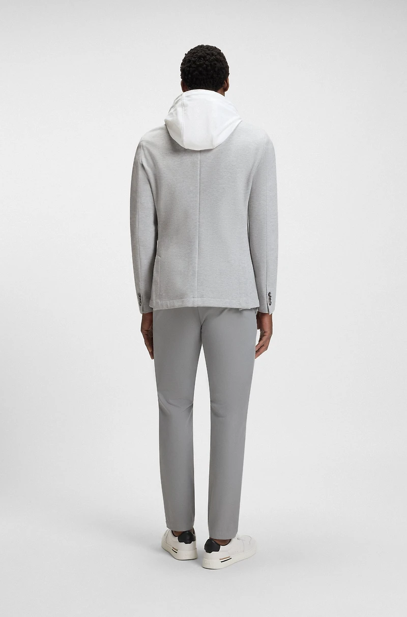 Slim-fit jacket with integrated hoodie