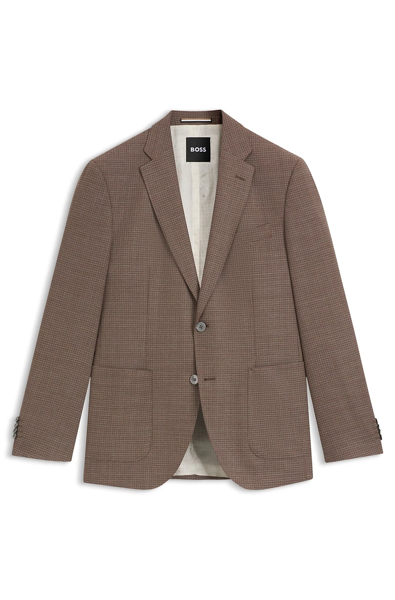 Regular-fit blazer a patterned wool blend