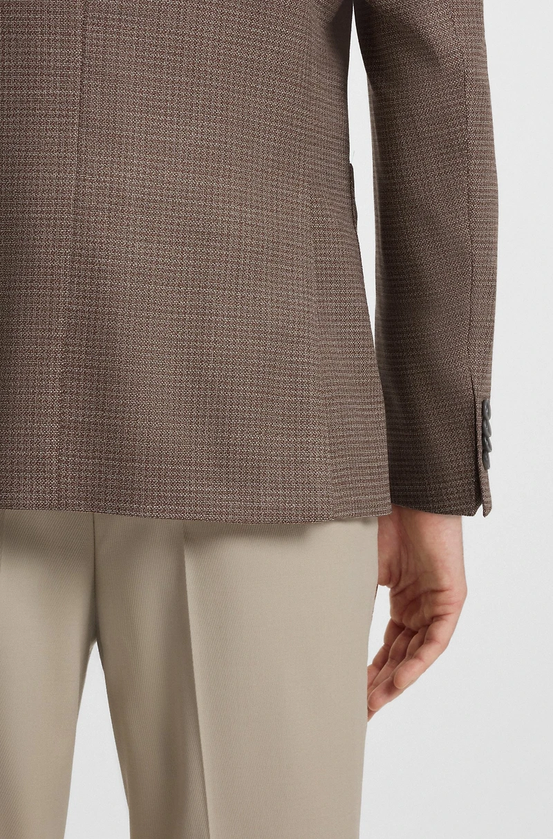 Regular-fit blazer a patterned wool blend