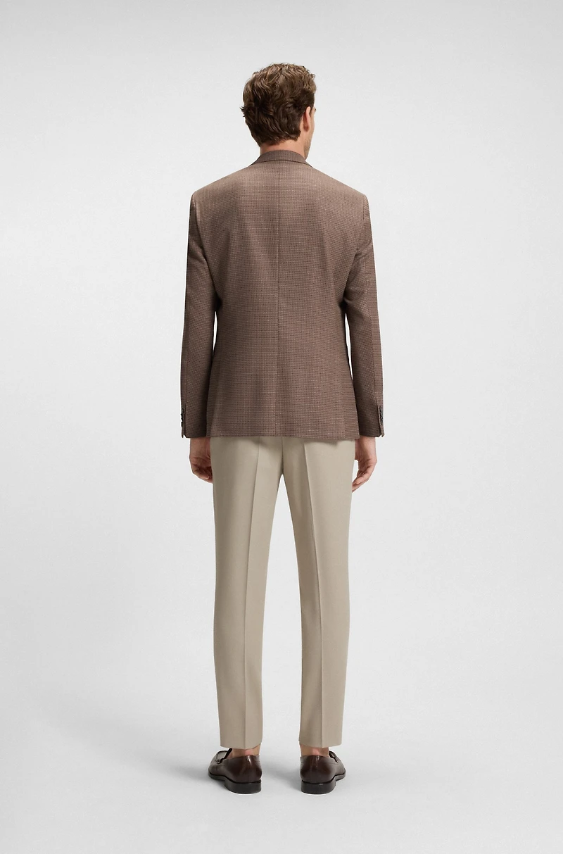 Regular-fit blazer a patterned wool blend