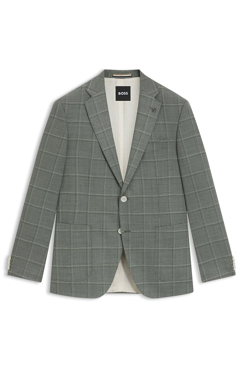 Regular-fit blazer checked wool