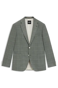 Regular-fit blazer checked wool