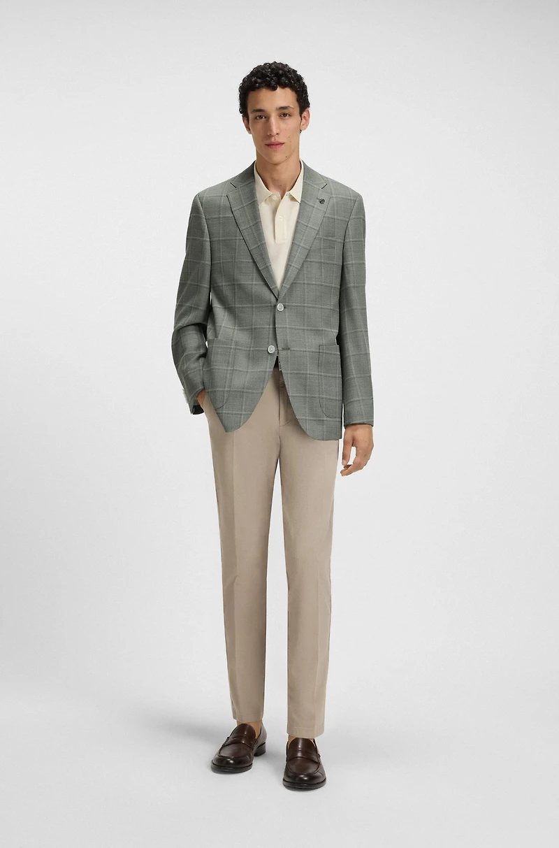 Regular-fit blazer checked wool