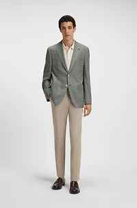 Regular-fit blazer checked wool