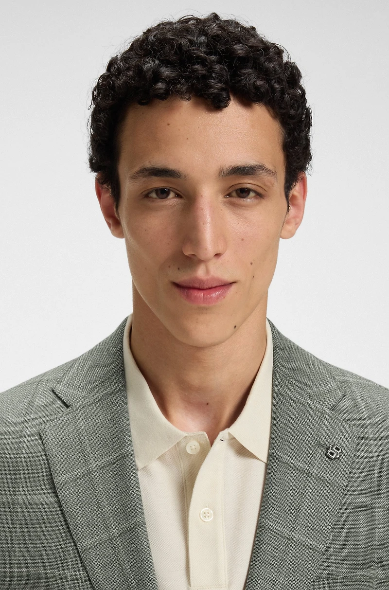 Regular-fit blazer checked wool