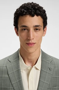 Regular-fit blazer checked wool