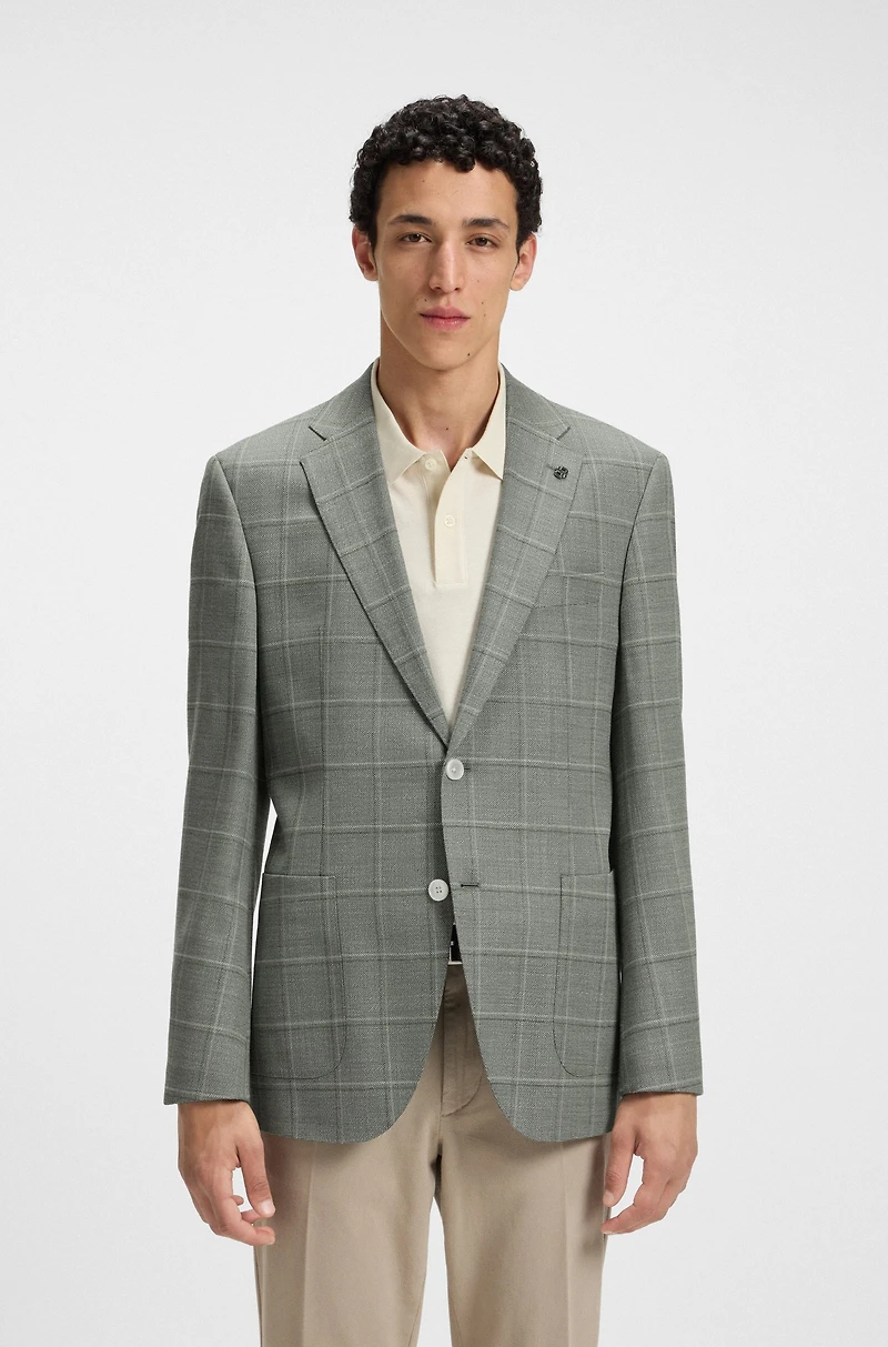 Regular-fit blazer checked wool