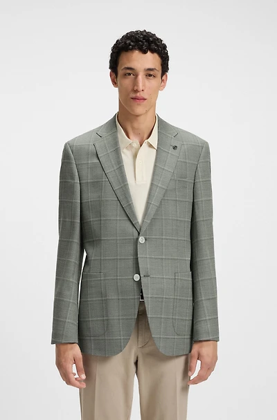 Regular-fit blazer checked wool