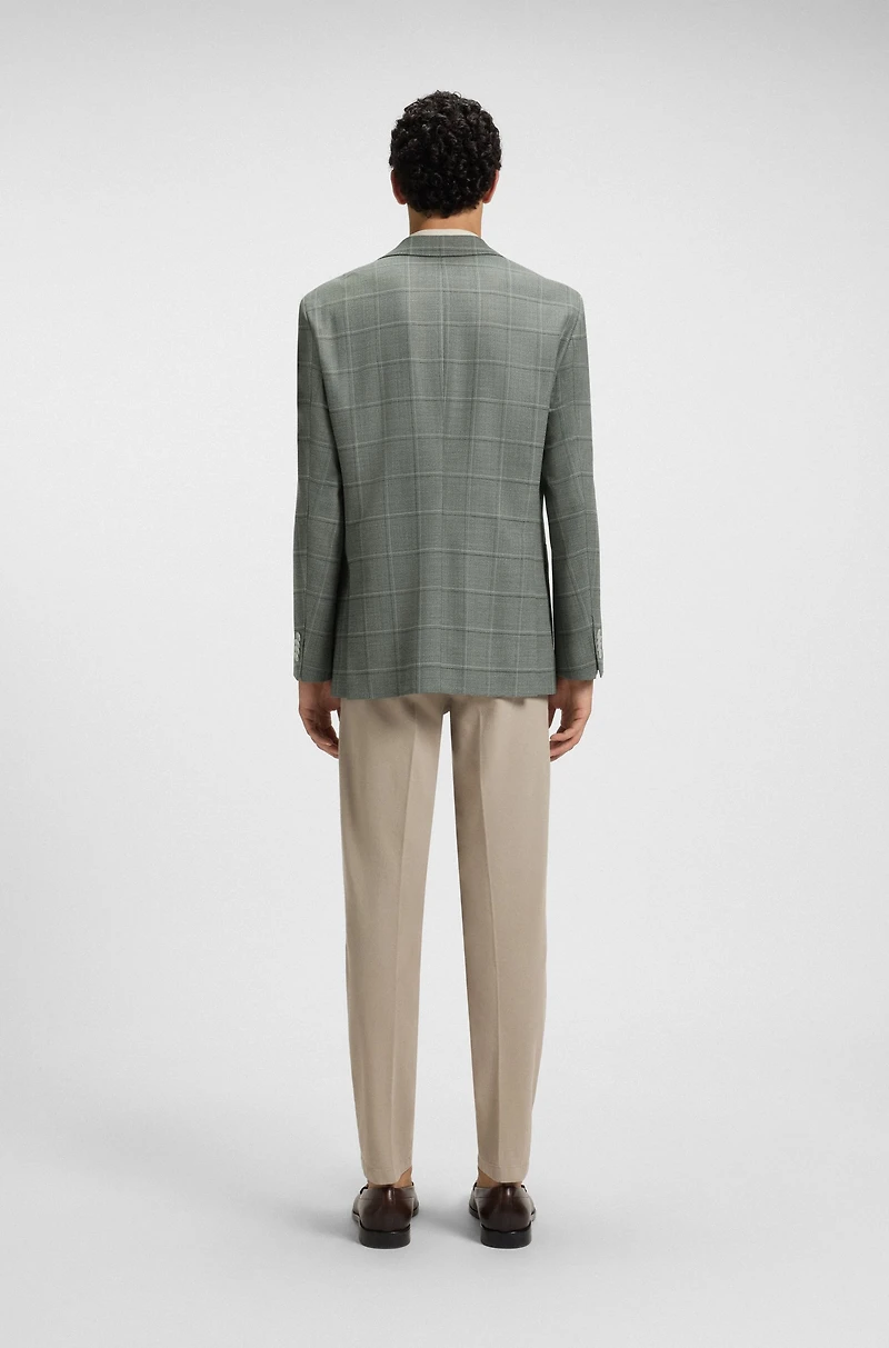 Regular-fit blazer checked wool