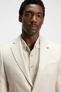 Slim-fit blazer checked wool, silk and linen