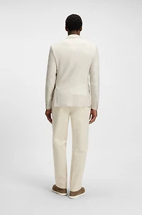 Slim-fit blazer checked wool, silk and linen