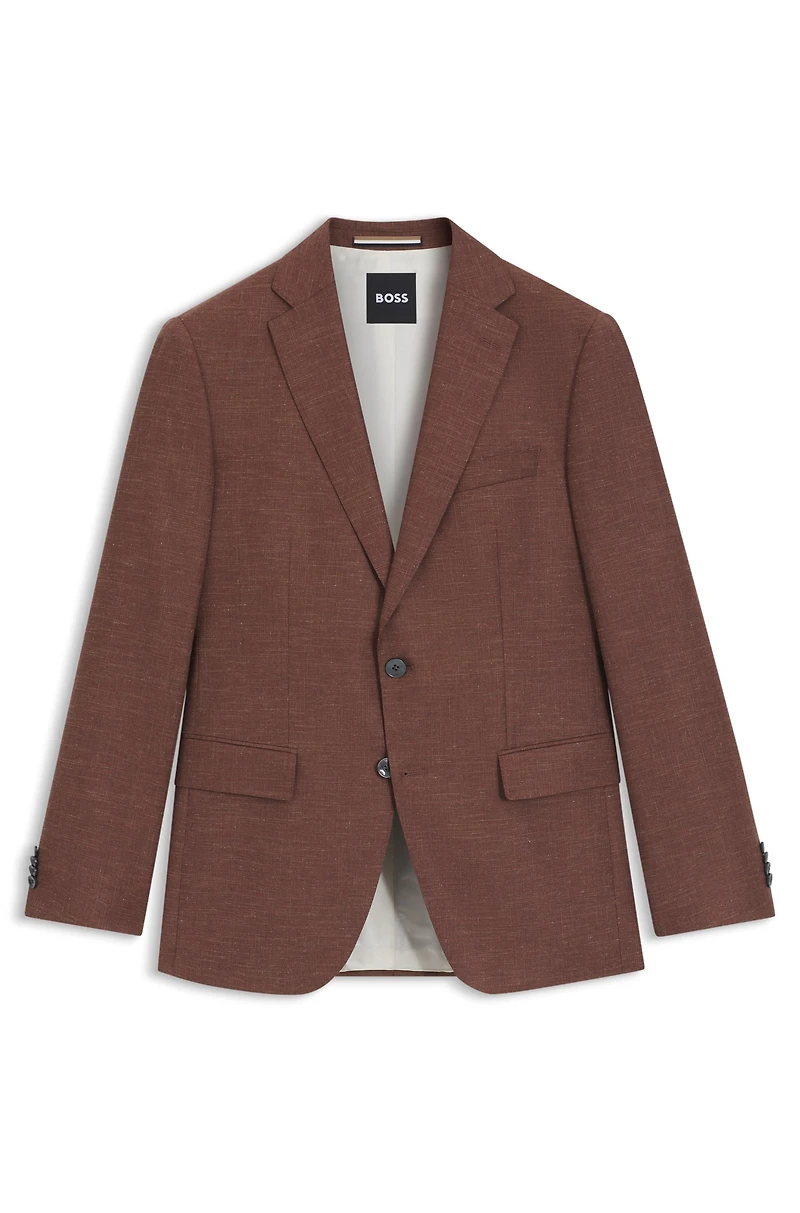 Slim-fit blazer patterned stretch fabric