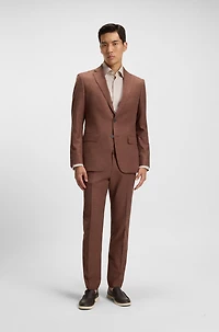 Slim-fit blazer patterned stretch fabric