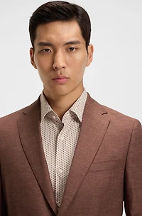Slim-fit blazer patterned stretch fabric