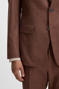 Slim-fit blazer patterned stretch fabric