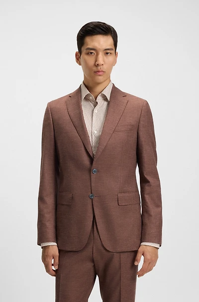 Slim-fit blazer patterned stretch fabric