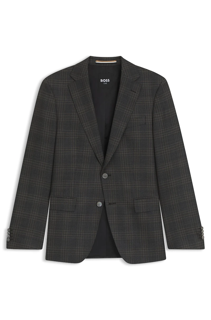 Slim-fit blazer checked wool