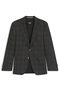 Slim-fit blazer checked wool