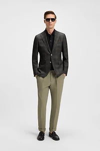 Slim-fit blazer checked wool