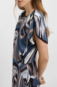 Satin dress with swirl print