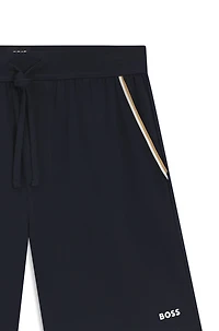 Stretch-cotton pyjama shorts with signature-stripe tape