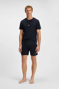 Stretch-cotton pyjama shorts with signature-stripe tape