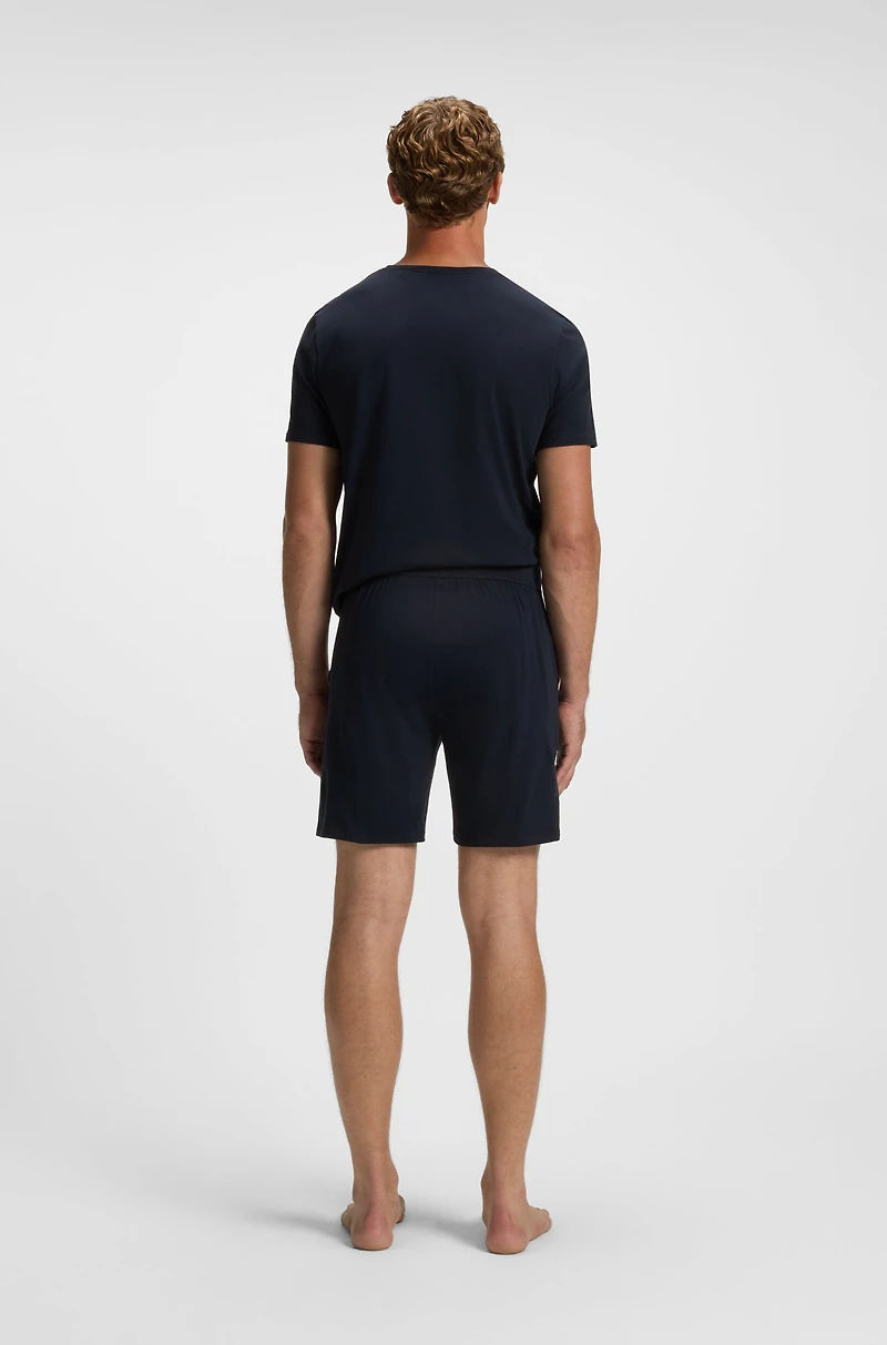 Stretch-cotton pyjama shorts with signature-stripe tape